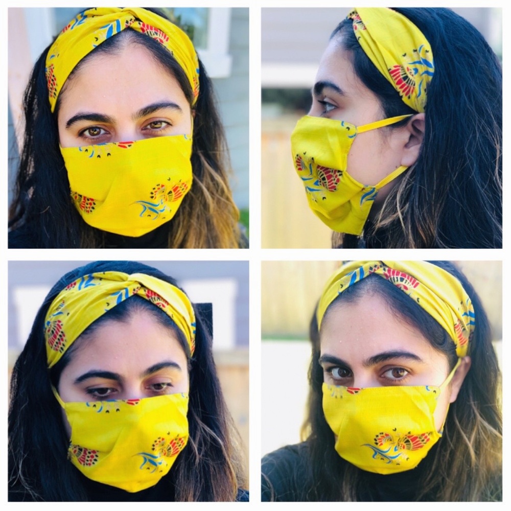Set of handmade mask & headband